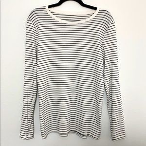 Black and white striped basic top